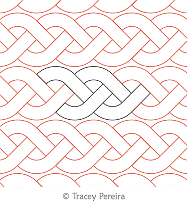 Braided Cable by Tracey Pereira. This image demonstrates how this computerized pattern will stitch out once loaded on your robotic quilting system. A full page pdf is included with the design download.