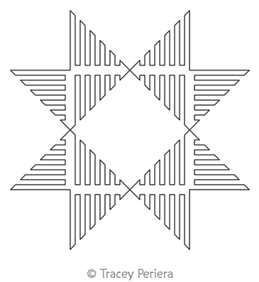 Modern Maze Block 4 by Tracey Pereira. This image demonstrates how this computerized pattern will stitch out once loaded on your robotic quilting system. A full page pdf is included with the design download.