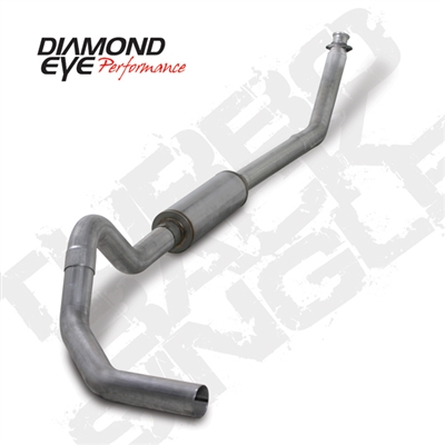 DIAMOND EYE 1998.5-2002 DODGE 5.9L 24V CUMMINS DIESEL 4" ALUMINIZED - PERFORMANCE DIESEL EXHAUST KIT - TURBO BACK SINGLE