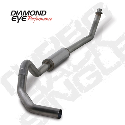 DIAMOND EYE 1994-1998 - DODGE 5.9L 12V CUMMINS DIESE4" T409 STAINLESS STEEL - PERFORMANCE DIESEL EXHAUST KIT - TURBO BACK SINGLE