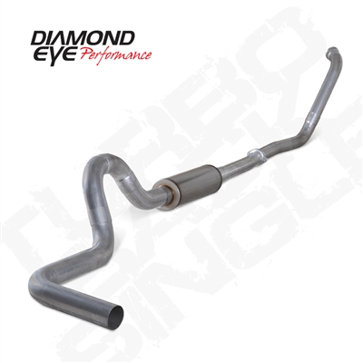 DIAMOND EYE 2003-2007 6.0L 4" ALUMINIZED NO MUFFLER TURBO BACK SINGLE F450 CAB&CHASSIS