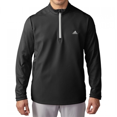 Adidas Men's Climawarm+ Hybrid Heathered 1/4 Zip Pullover Black/Stone