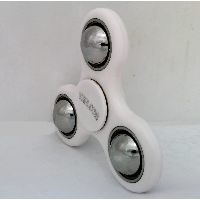 White Fast  Fidget Hand Spinner Toy with Outer Counterweight