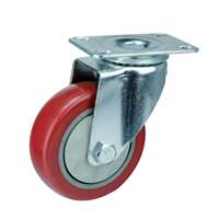 60mm Caster Wheel 132 pounds Swivel Polyvinyl Chloride Top Plate