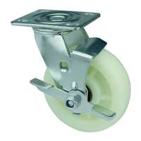4" Inch Caster Wheel 551 pounds Swivel and Center Brake co-polypropylene Top Plate