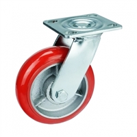 5" Inch Caster Wheel 661 pounds Swivel+Brake+Fixed Iron core  and  Polyurethane Top Plate