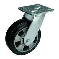 6" Inch Caster Wheel 551 pounds Swivel Aluminum core  and  Rubber Top Plate
