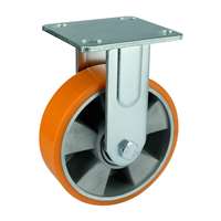 6" Inch Caster Wheel 882 pounds Fixed Aluminum and  Polyurethane Top Plate