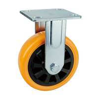 6" Inch Caster Wheel 617 pounds Fixed Polyurethane Top Plate