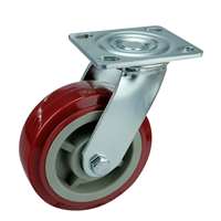 8" Inch Caster Wheel 661 pounds Swivel Polyurethane Top Plate