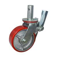 6" Inch Scaffold Caster Wheel 441 pounds Swivel and Upper Brake Polyurethane rim and  and PU