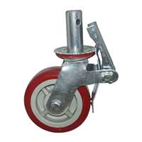 8" Inch Scaffold Caster Wheel 551 pounds Swivel and Upper Brake Polypropylene rim and  and  Polyvinyl Chloride