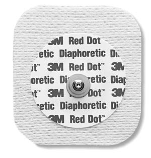 3M Health Care 2271-50, 3M RED DOT DIAPHORETIC SOFT CLOTH MONITORING ELECTRODES Monitoring Electrode with Abrader, 5.1cm x 5.5cm, 50/bg, 20 bg/cs, CS