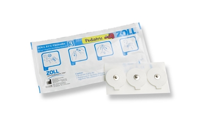 ZOLL 8900-1003-01, PEDIATRIC ECG ELECTRODES, 3 PER POUCH (100 POUCHES, 300 ELECTRODES), Pediatric ECG Electrodes, 3 Per Pouch (300 Electrodes), 24 Month Shelf Life