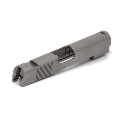 1911 Commander Stainless .45 ACP  Slide with Classic Style Rear Serrations and Novak Sight Cuts