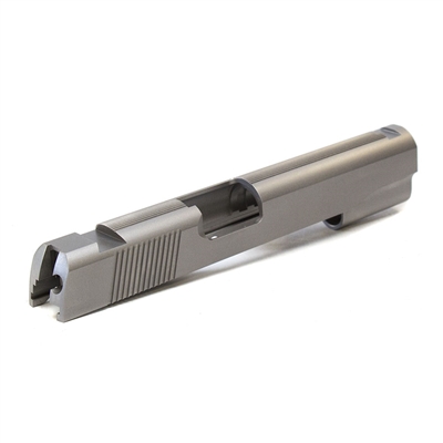 1911 Government Stainless .45 ACP Slide with Classic Style Rear and Top Serrations and Novak Sight Cuts