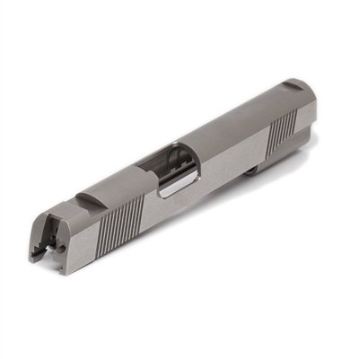 1911 Government Stainless .45 ACP Slide with Classic Style Front and Rear Serrations and Novak Sight Cuts