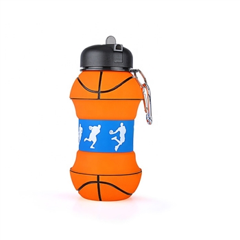 Novelty 13 oz Basketball Shape Folding Water Bottle