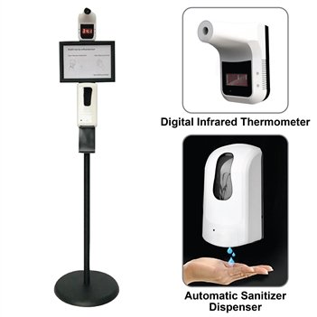 Infrared Thermometer with Automatic Sanitizer Dispenser