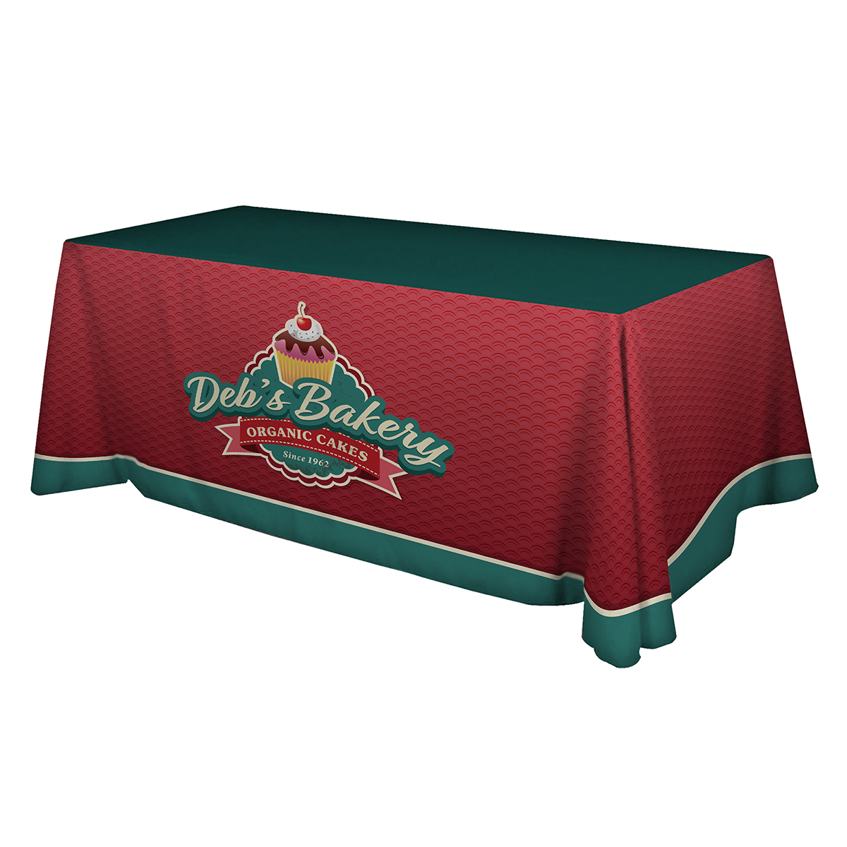Premium 6ft Table Throw - Full Color - 3 Sided