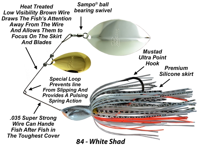 Picasso Spinnerbaits -  INVIZ-WIRE- Tandem Thunder Willow-Super Strong