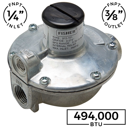 Fisher Single-Stage Small Portable Appliance Regulator - 1/4" FNPT x 3/8" FNPT (Fisher)