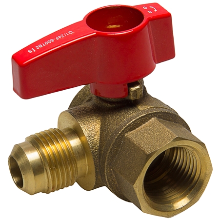 Angle Gas Ball Valve - FIP x Flare