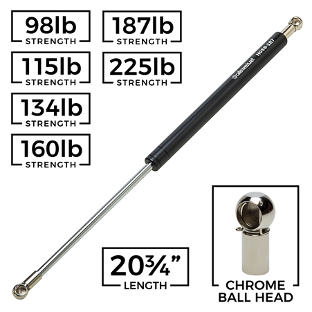 Chrome Ball Head Gas Spring - Gas Shock