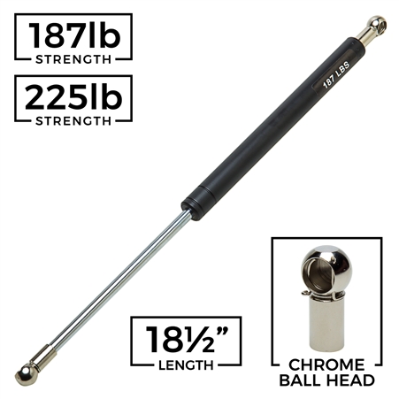 Chrome Ball Head Gas Spring Hydraulic Shock - 18-1/2"