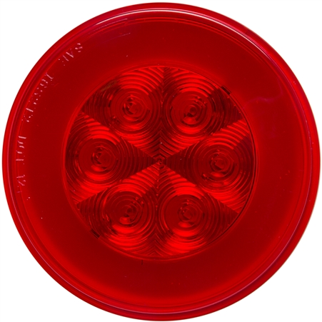 21 LED Round Light - Red LED/Lens - 4"