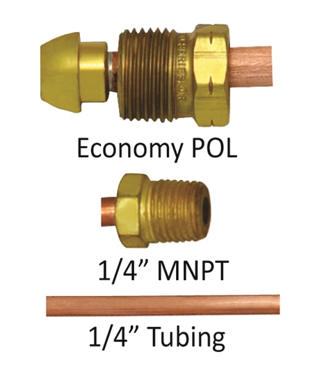 Copper Pigtail - 1/4" MNPT x MPOL - Short (Marshall Excelsior)