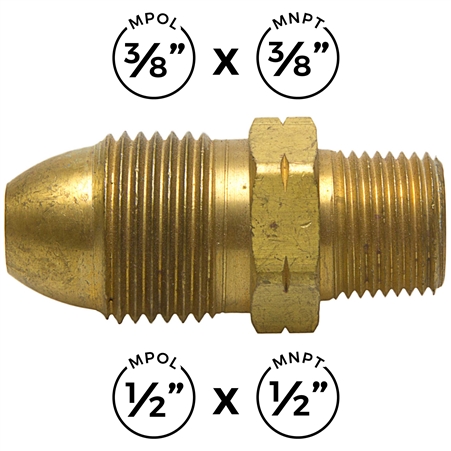 Single Piece POL Adaptors - MPOL x MNPT (Marshall Excelsior)