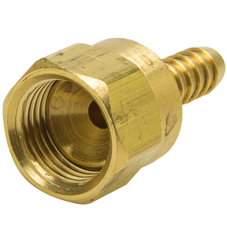 Hose Barb x Flare Fittings - 1/4" Hose x 3/8" F. Flare Swivel - 7 Barb (Marshall Excelsior)