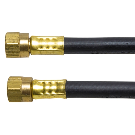 Rubber Pigtail w/ Thermoplastic Hose - 3/8" F. FLARE SWIVEL x 3/8" F. FLARE SWIVEL (Marshall Excelsior)