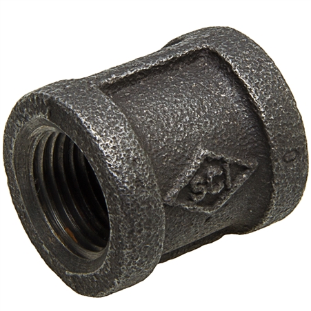 Right and Left Coupling - Threaded - Black
