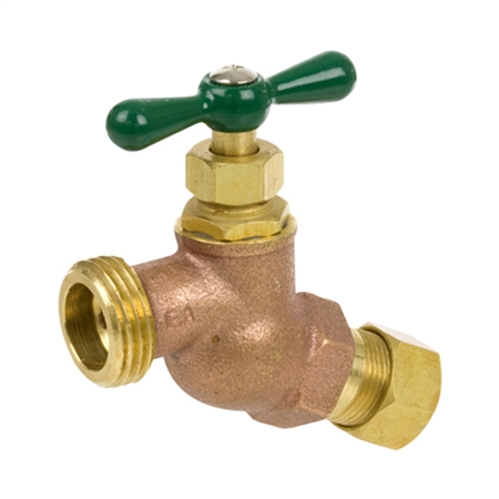 Brass No Kink Hose Bibb - Compression Inlet