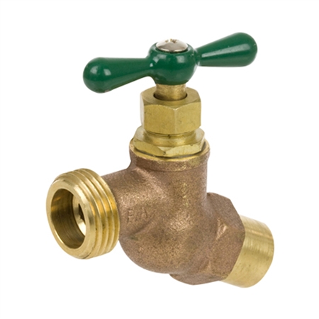 Brass No Kink Hose Bibb - Sweat Inlet