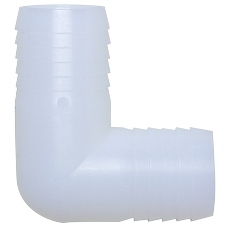 Plastic White Nylon - Barb Union - Elbow