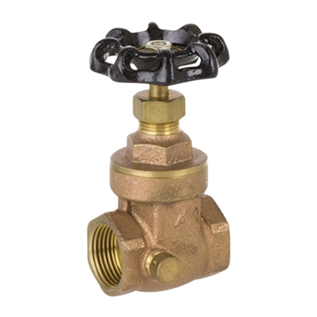 Brass Gate Valve w/ Drain - Threaded