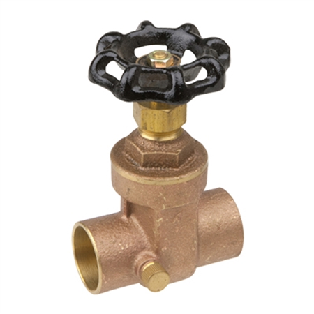 Brass Gate Valve w/ Drain - Sweat