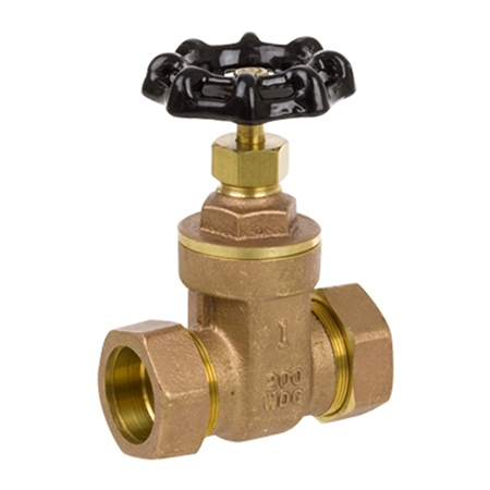 Brass Gate Valve w/ Compression Ends