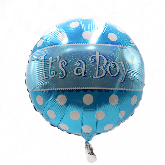 Blue balloon, "It's a Boy!"