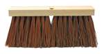 FB1677D Weiler Brush 16" Dyed Palmyra Street Broom 2 Tapered Handle Holes  6-1/4" Trim Length