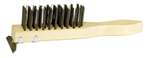 FB75 Weiler Brush 11-1/2" X 1-1/2" Heavy Duty Steel Wire Scratch Brush With Scraper 1-1/2" Trim Length