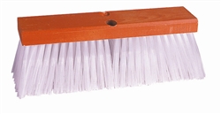 FBPF1664 Weiler Brush 16" Orange Block White Plastic Street Broom - 4" Trim Length