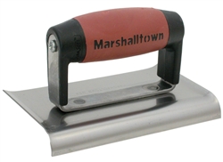 MT155SSD Marshalltown 6 x 4 Stainless Steel Edger-Curved Ends-1/4"  Radius, 3/8"  Lip-DuraSoft® Handle