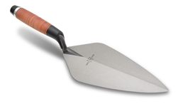 MT19L10.5 Marshalltown 10 1/2" Wide London Brick Trowel w/Leather Handle