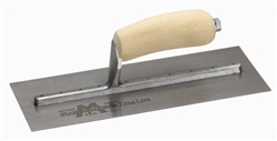 MT4SSFP Marshalltown 11 1/2 x 4 3/4 PermaShape® Finishing Trowel "Flat" Stainless Steel w/ Wooden Handle