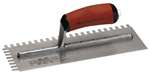 MT717SD Marshalltown 11 x 4 1/2 Notched Trowel-1/4 x 1/2 x 1/4 'U' w/Curved DuraSoft® Handle