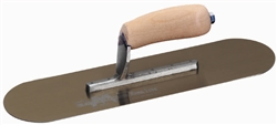 MTMSP16GS Marshalltown 16 X 4 1/2" Golden Stainless Steel Pool Trowel w/Curved Wood Handle